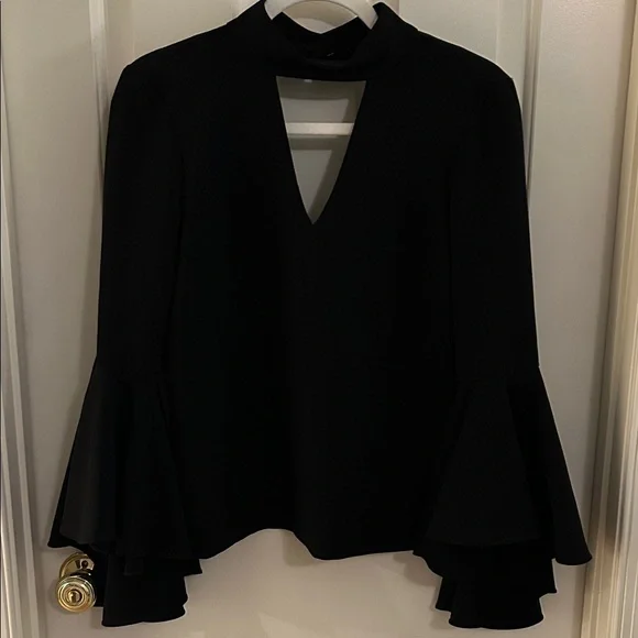 Milly Women's Bell Sleeve Black top size 2 - Picture 1 of 13